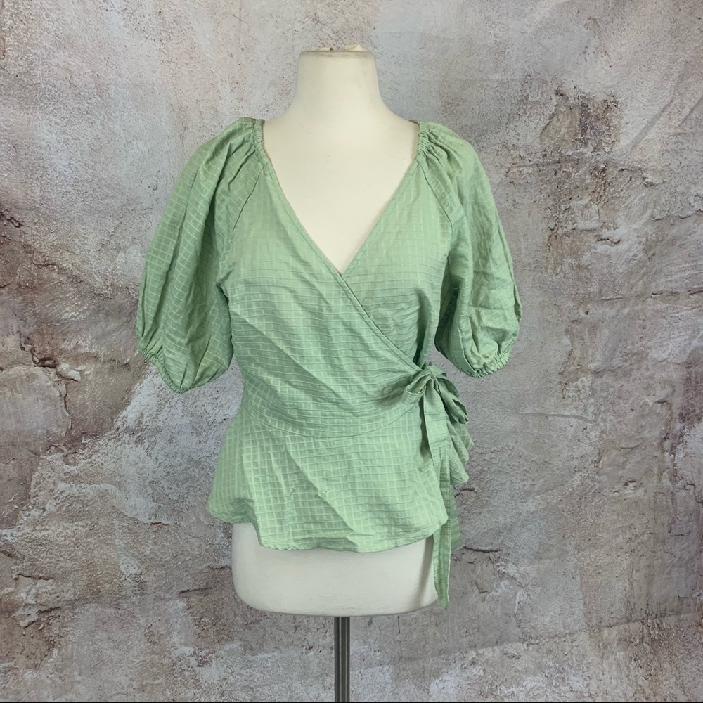 Green Wrap Around Blouse | Universal Thread